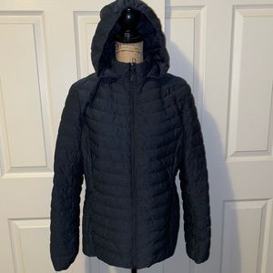 Heatkeep Navy Blue Packable Puffer Jacket with Hood